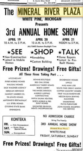 Mineral River Plaza - April 1974 Home Show Ad (newer photo)
